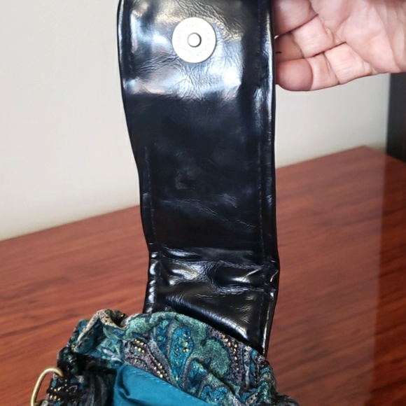 Aldo Mini Purse Gorgeous Print Colors,Sparkly & brass hardware / Leather Details - Picture 12 of 17